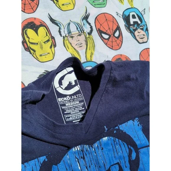 Ecko Unltd V Neck Shirt Medium 90s Skater Hiphop Streetwear Graffiti Hype... - Picture 3 of 5